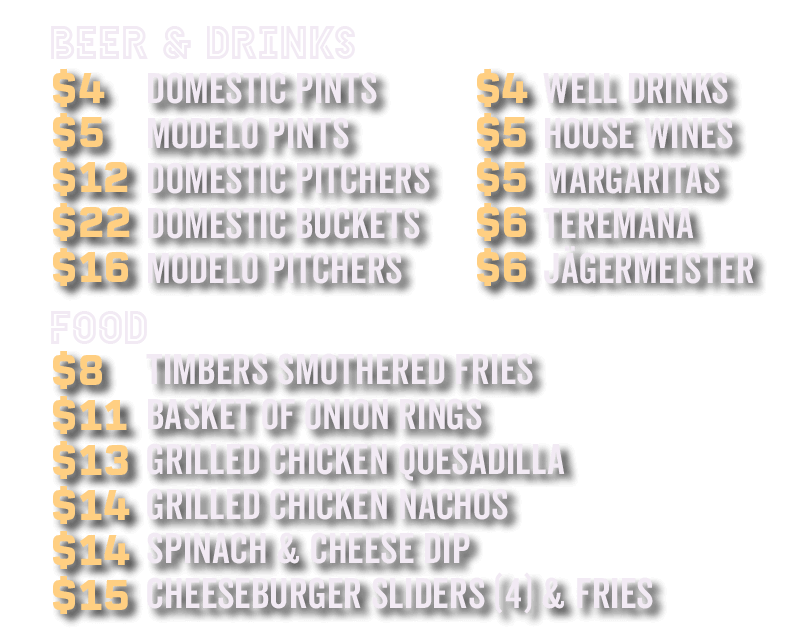 Happy Hour Menu